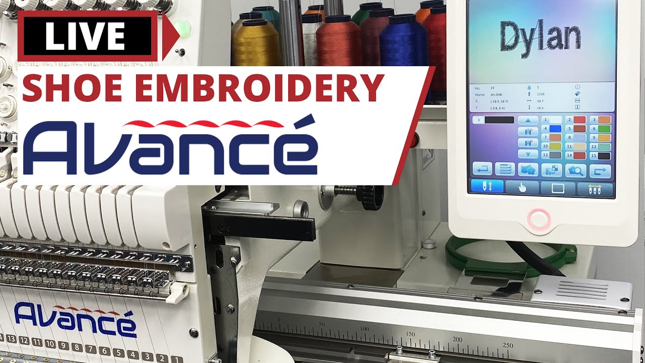 2020 Avance 1501C | Live Demo Embroidery on a Shoe
