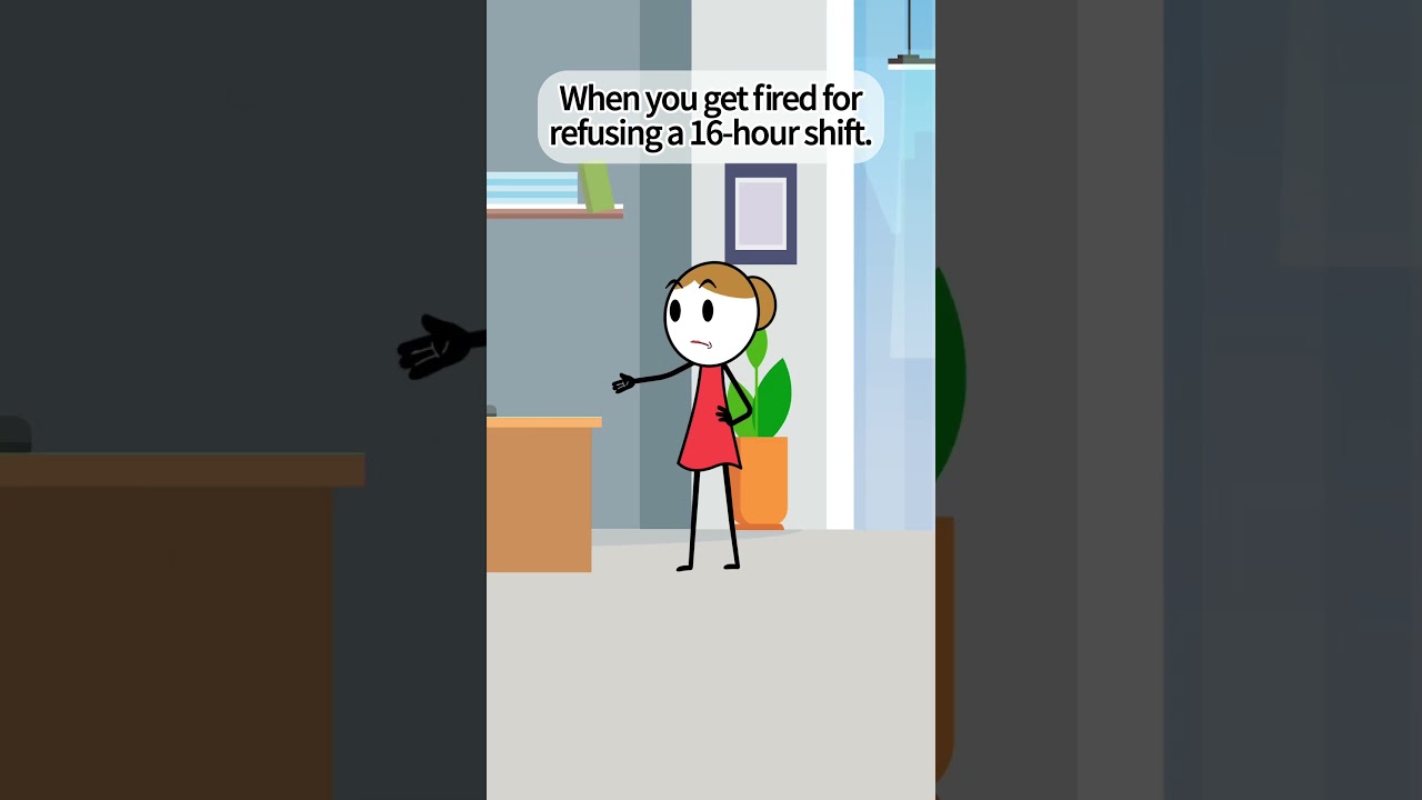 When you get fired for refusing a 16-hour shift... #manager #worklife #corporate #animation
