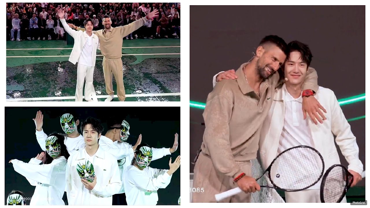 Wang Yibo plays tennis happily and cutely with Novak Djokovic and he receives a lot of praise