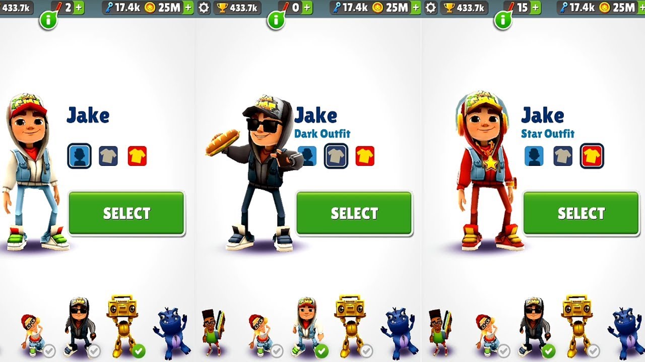 Subway Surfers Jake VS Jake Dark Outfit VS Jake Star Outfit Android Gameplay