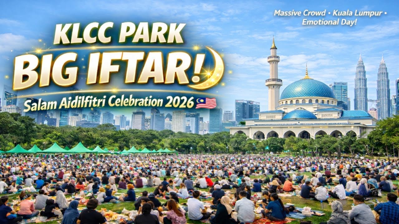 Большой ифтар в парке KLCC 😳 Салам Аидилфитри 2026, Малайзия 🇲🇾 Пешеходная экскурсия. Кто придет? 😱🔥
