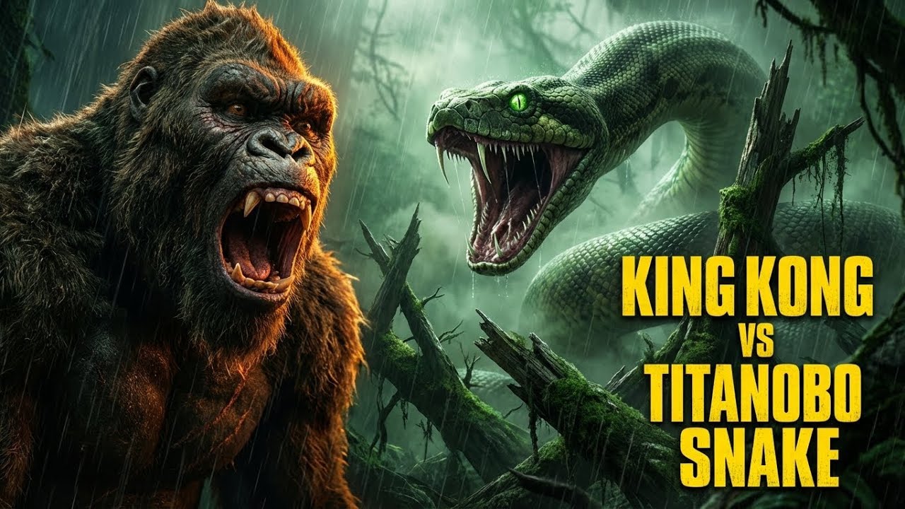 KING KONG vs TITANBO SNAKE 🐍🦍 | Giant Serpent Awakens | Jungle Battle