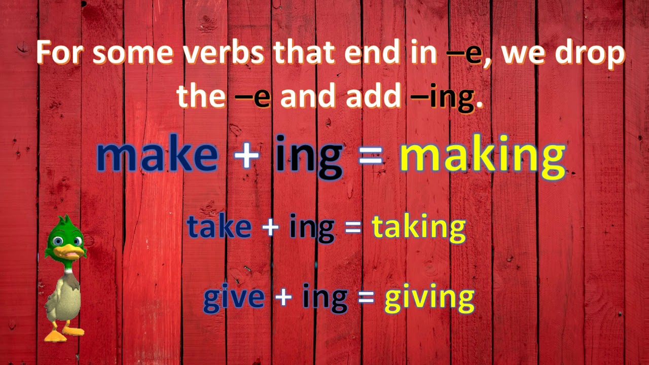 Adding ( -ing to the verbs )