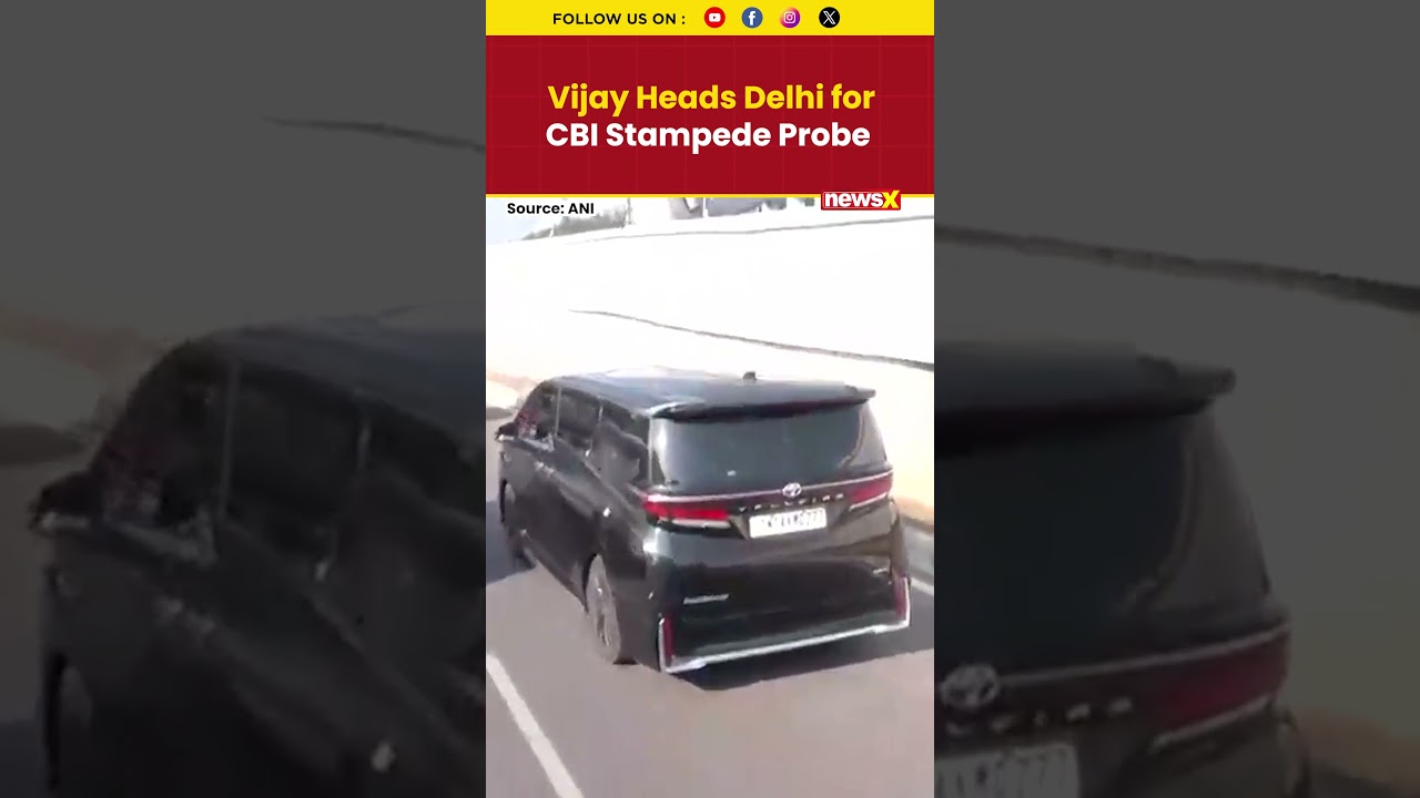 #watch | TVK&rsquo;s Vijay Leaves Chennai for New Delhi to Face CBI Probe in Stampede Case #shorts