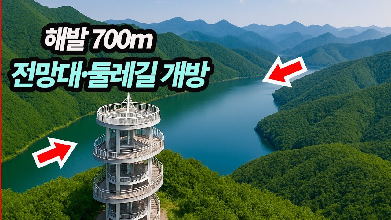 🛑주차장에서 5분! 해피 700에 만들어진 국내 최고의 전망대와 호수길이 있는 천상의 트레킹 여행/새로운 명소로 떠오른 소백산 자락의 전망대!