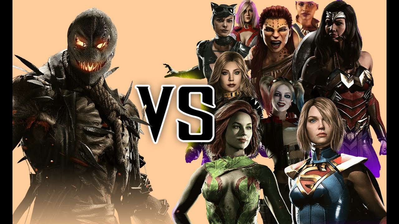 Scarecrow VS The Girls - All Intro Dialogues | INJUSTICE 2