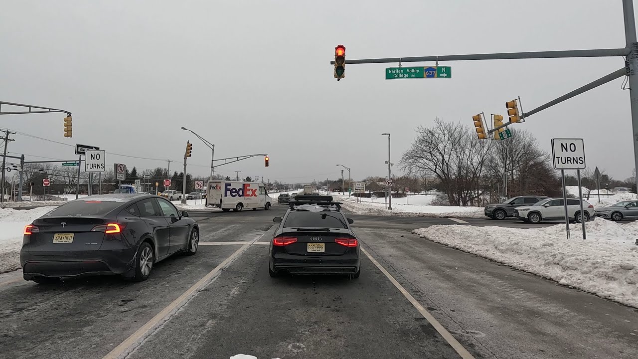 US-22 West in Snow. Bridgewater To Branchburg To Whitehouse Station. Coddington Rd, Readington Rd NJ