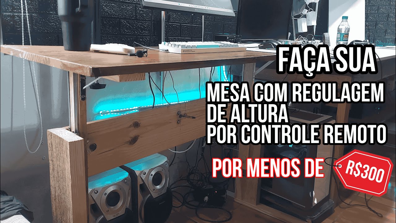 Mesa com regulagem de altura por controle remoto