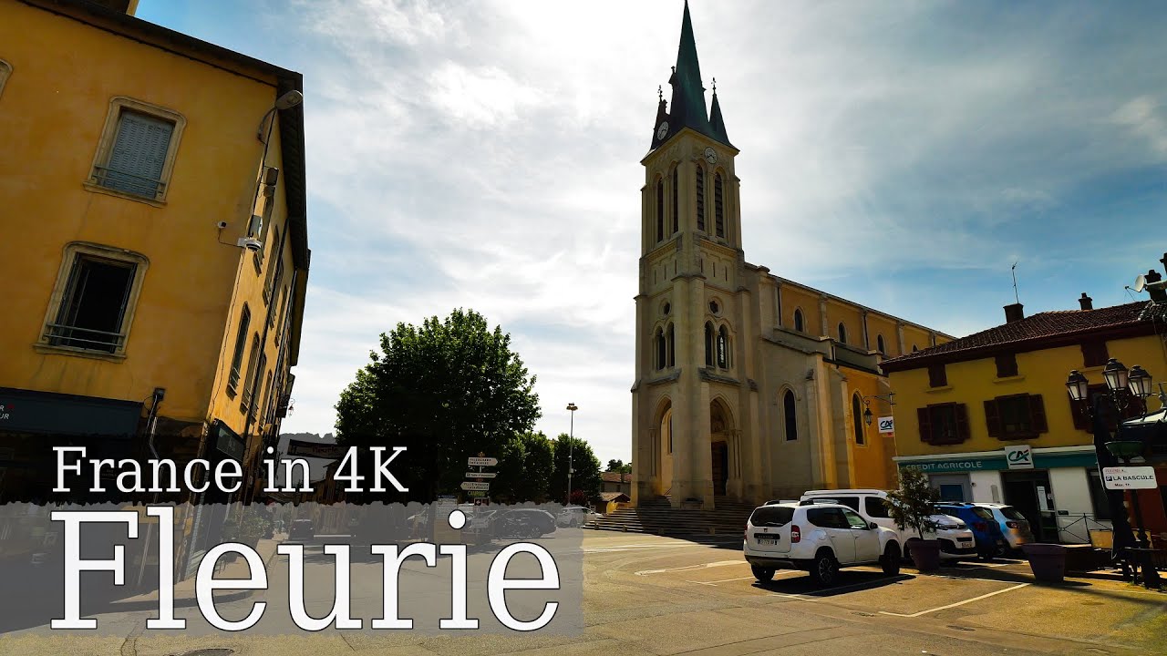 【4K】 Fleurie - A Walk Around the Charming Village in the Middle of the Beaujolais Vineyards