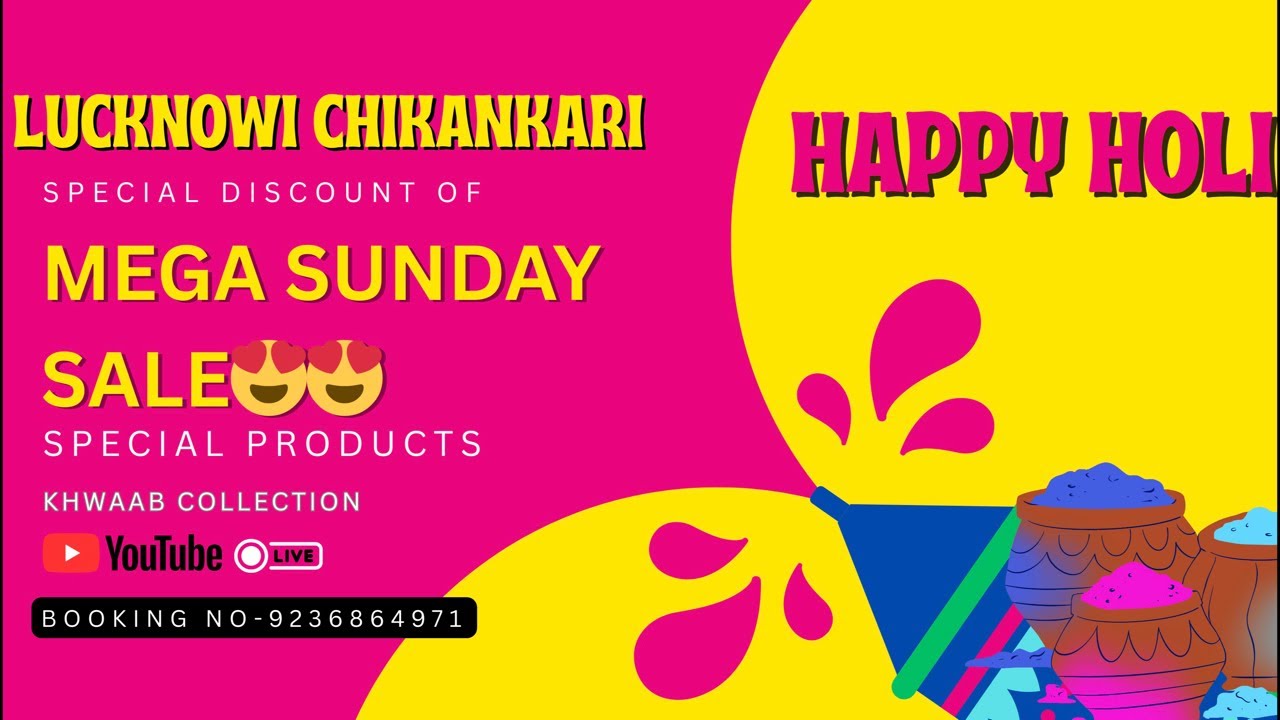 Lucknowi Chikankari ♥️Mega Sunday Sale 🔥 BOOKING NO-| 9236864971 |#yt #chikankari #fashion #live