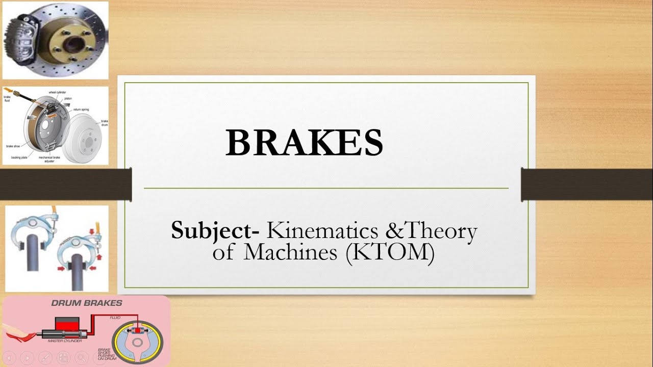 1.Brakes, Classification , Block or Shoe Brake, Self Locking & Energizing Brake, Pivoted Block Brake