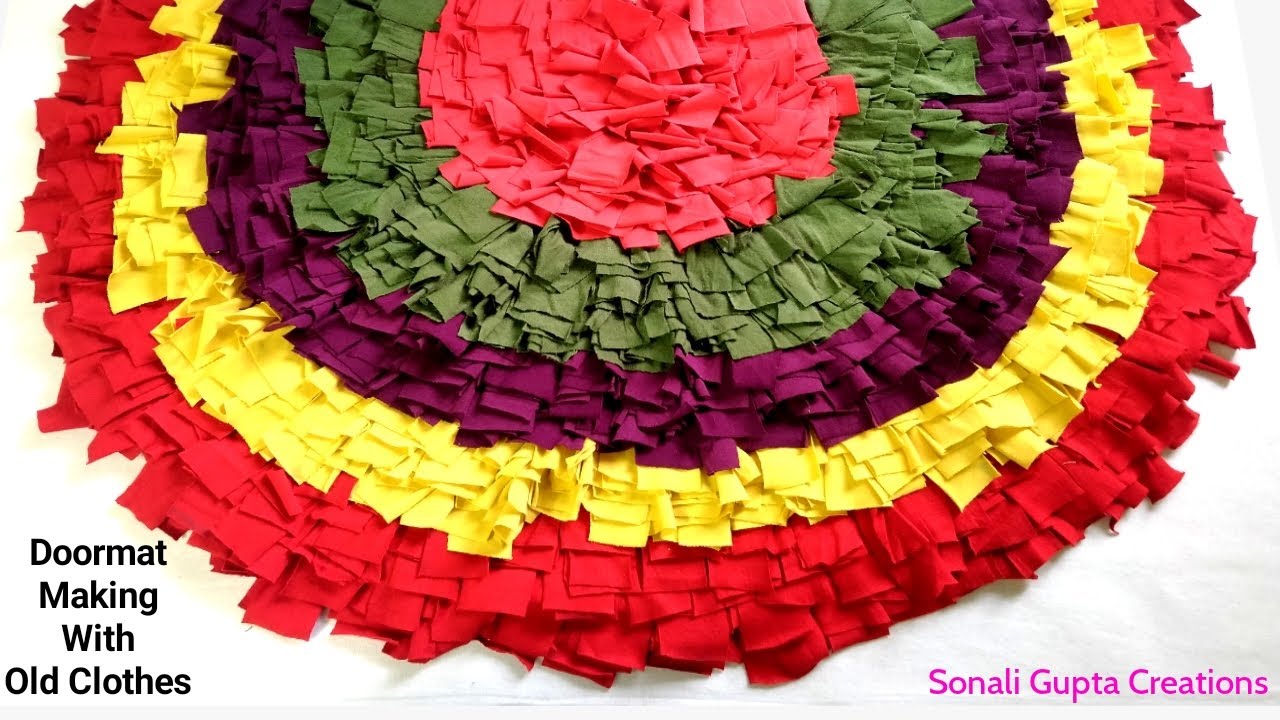 DIY Easy Doormat Idea/Doormat Making At Home With Old Clothes/Paydan Banane Ka Tarika/Doormat Design
