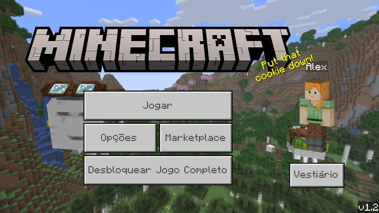 Jogando minecraft