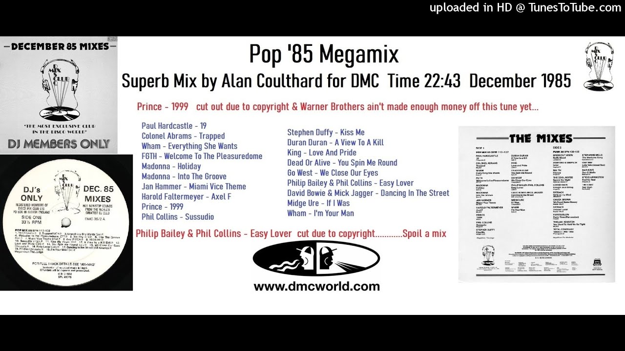 Pop Mix 85 Megamix (DMC Mix by Alan Coulthard December 1985)