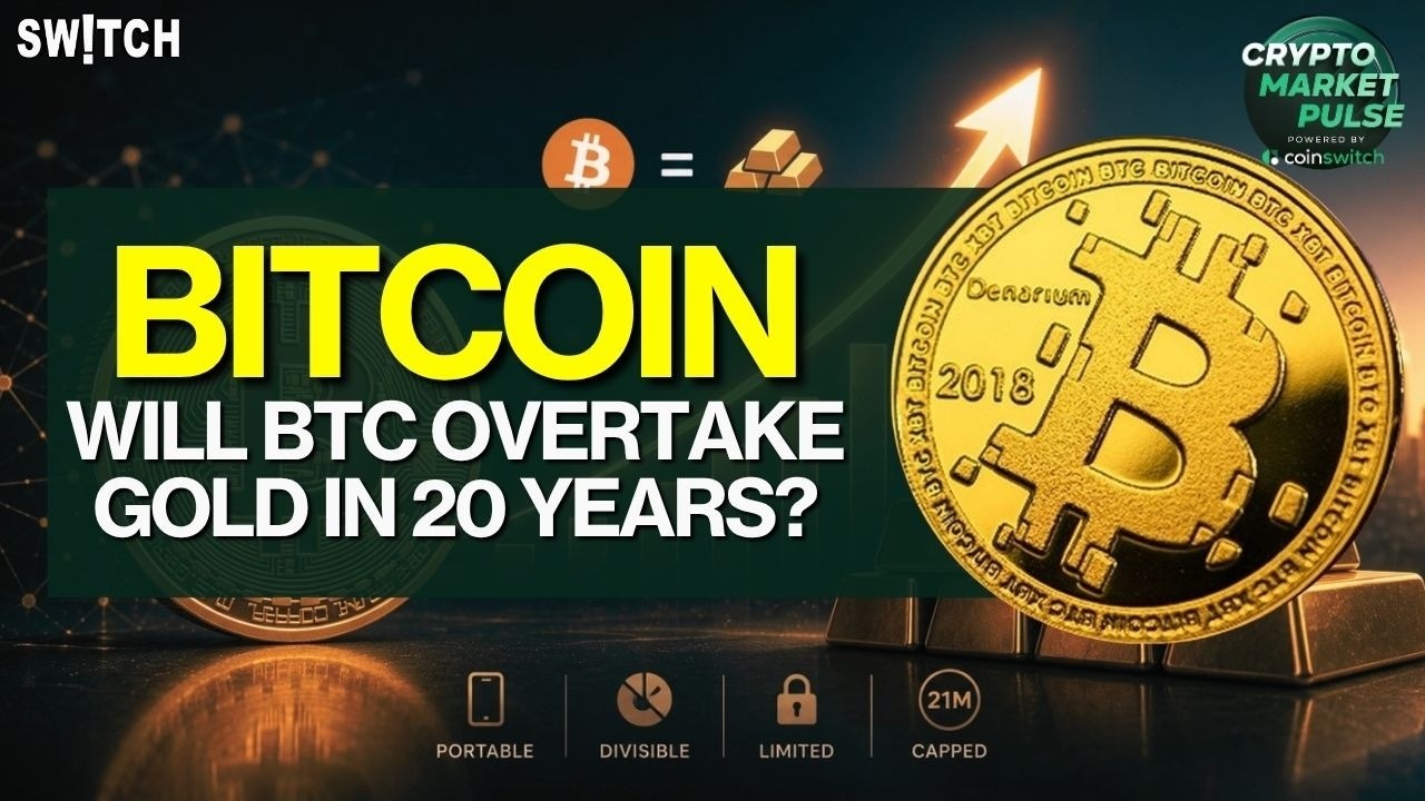 Crypto Market Pulse: Will BTC Overtake Gold In 20 Years?। Top News of The Day। Powered by CoinSwitch