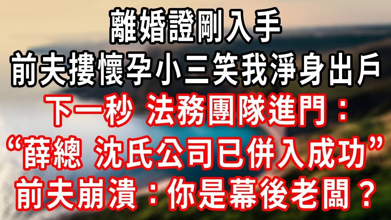 離婚證剛入手，前夫摟懷孕小三笑我淨身出戶,下一秒,法務團隊進門:“薛總，沈氏公司已併入成功。”前夫崩潰：你是幕後老闆？！#情感故事 #爽文 #大女主