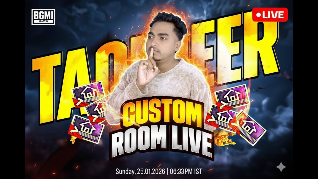BGMI LIVE CUSTOM ROOM 🔥 FREE ENTRY | PRIZE POOL 💰 | Join Fast | TAQDEER GAMING