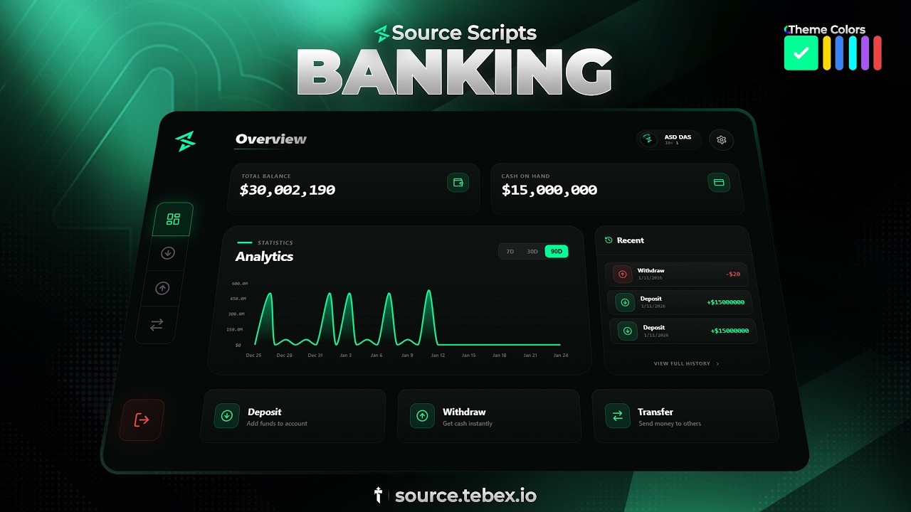 FiveM Banking Script | Source Scripts | QBCORE / QBOX / ESX