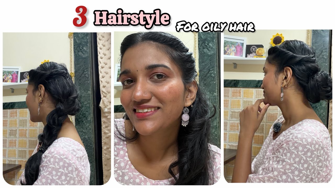 3 hairstyles for super oily hair| @akanksha_desai  #oilyhair #hairstyle 