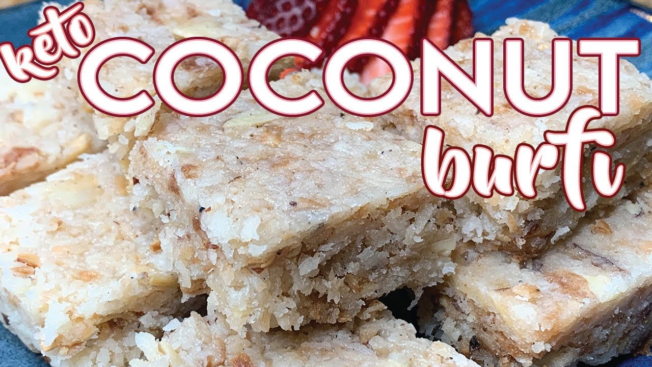 Keto Coconut Burfi | Low Carb Nariyal Badam Burfi | Easy To Keto Indian Sweets
