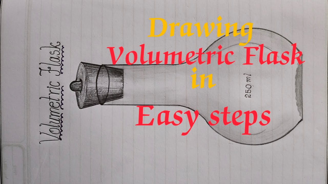 Drawing Volumetric Flask//#class12chemistry #volumetric #Volumetric flask #record #chemistry