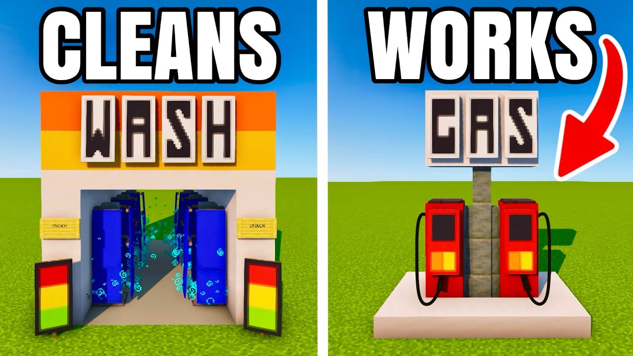 HOW TO MAKE A WORKING GAS STATION in Minecraft