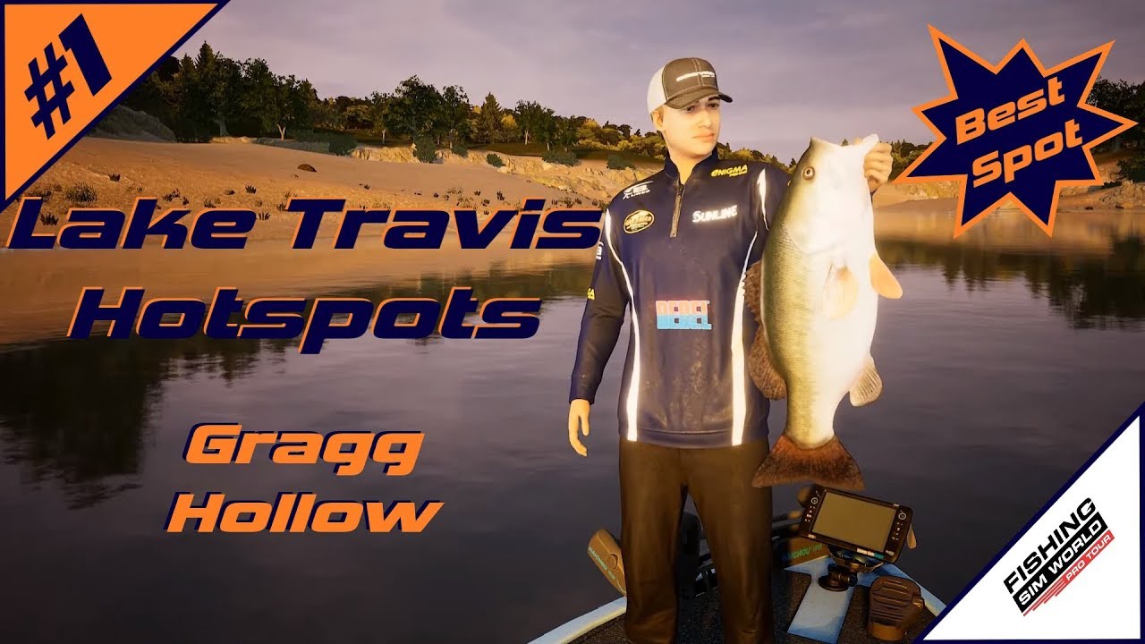 Fishing Sim World: Pro Tour | Lake Travis Bass Hotspots #1 | Gragg Hollow