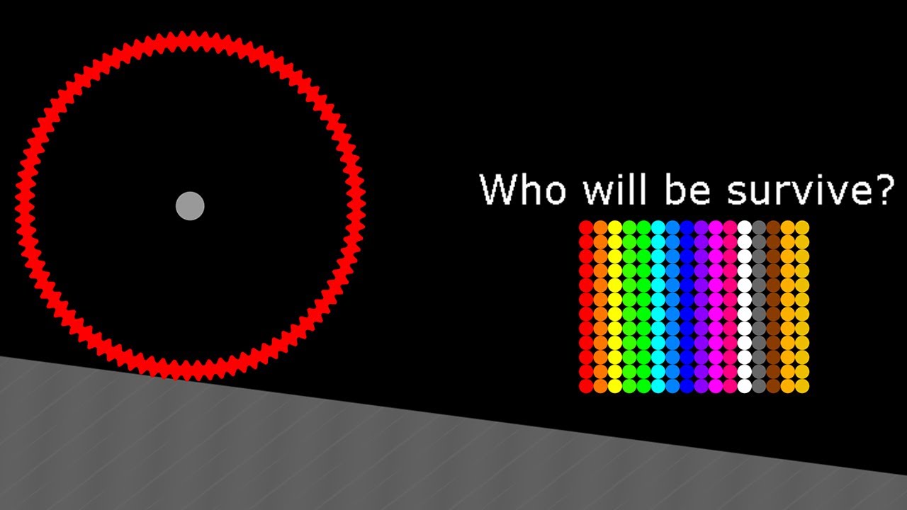 Full Option (Escape Monters Circle, Fight The Worm, Ball Sorter) Marble Race in Algodoo