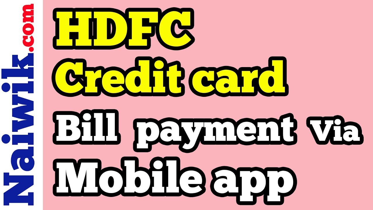 HDFC Credit card Bill Payment using HDFC Bank MobileBanking app