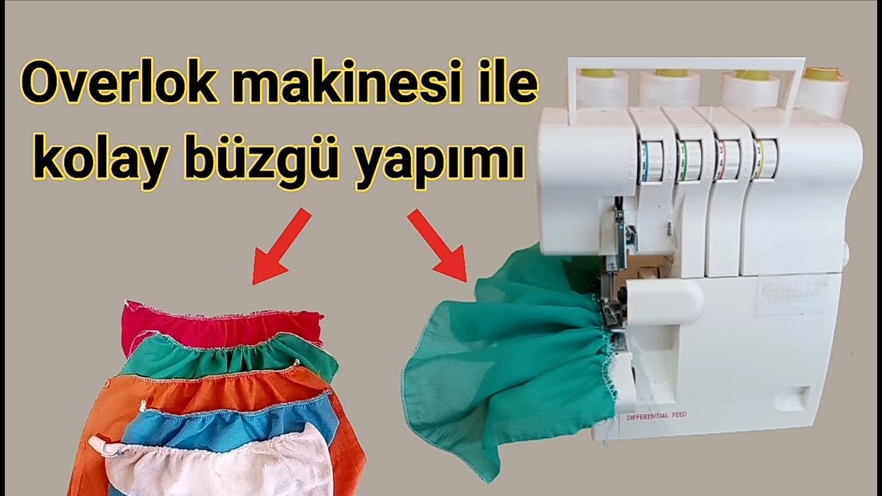 Overlokta büzgü nasıl yapılır? Overlok ile büzgü yapımı/Facilitate shirring with the overlock