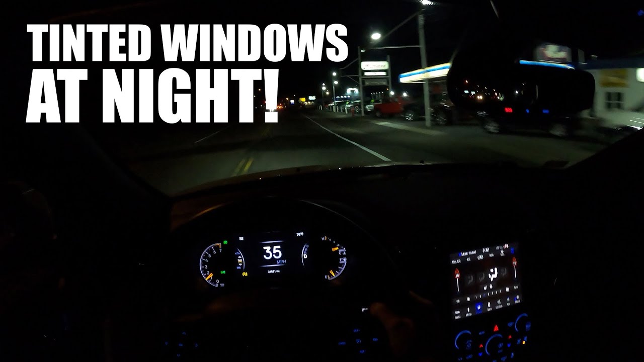 Driving at Night with a 35% Tinted Windshield - POV DRIVE