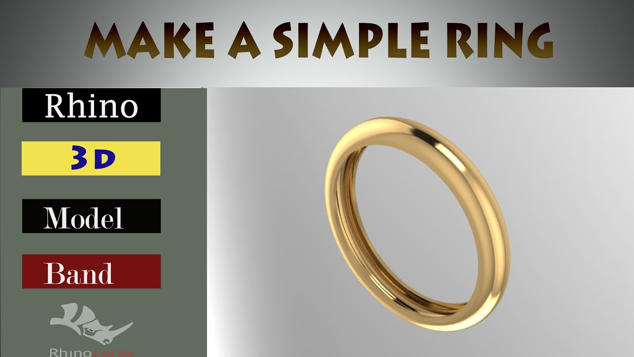 Make a Simple ring in rhino/download FREE/cad 3d modeling #tutorial