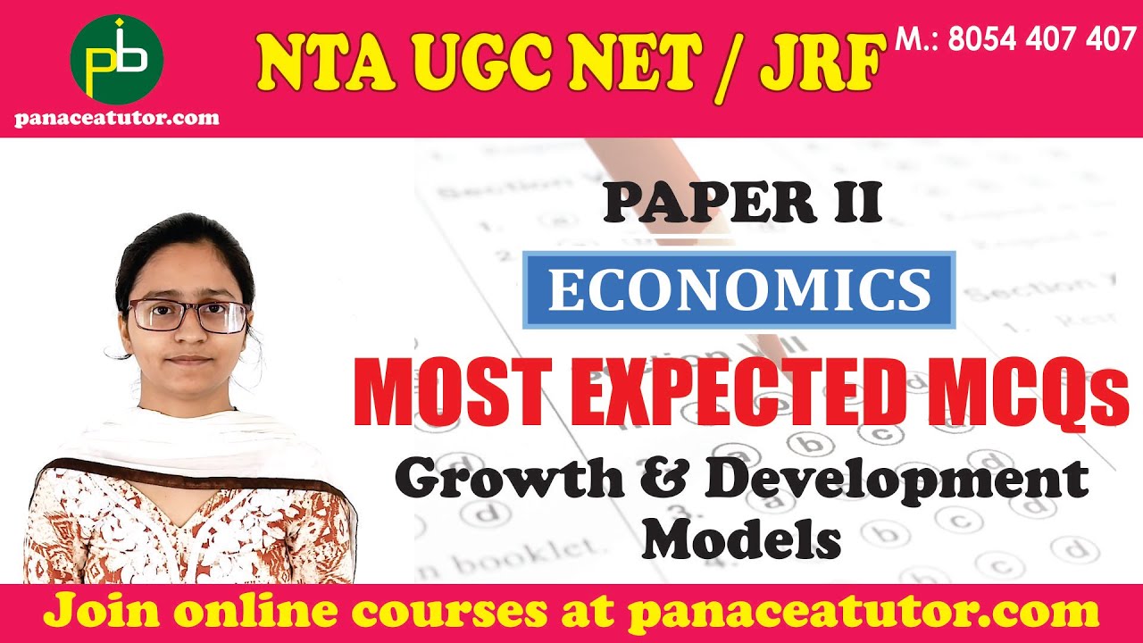 MCQ's on Growth and Development Model | Economics | UGC NET/JRF | Paper 2 | Panacea Tutor