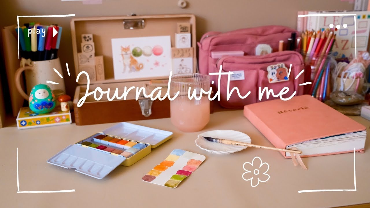 Dans mes carnets : journaling, peinture & haul créatif (stickers, illustrations, aquarelles) 🌸
