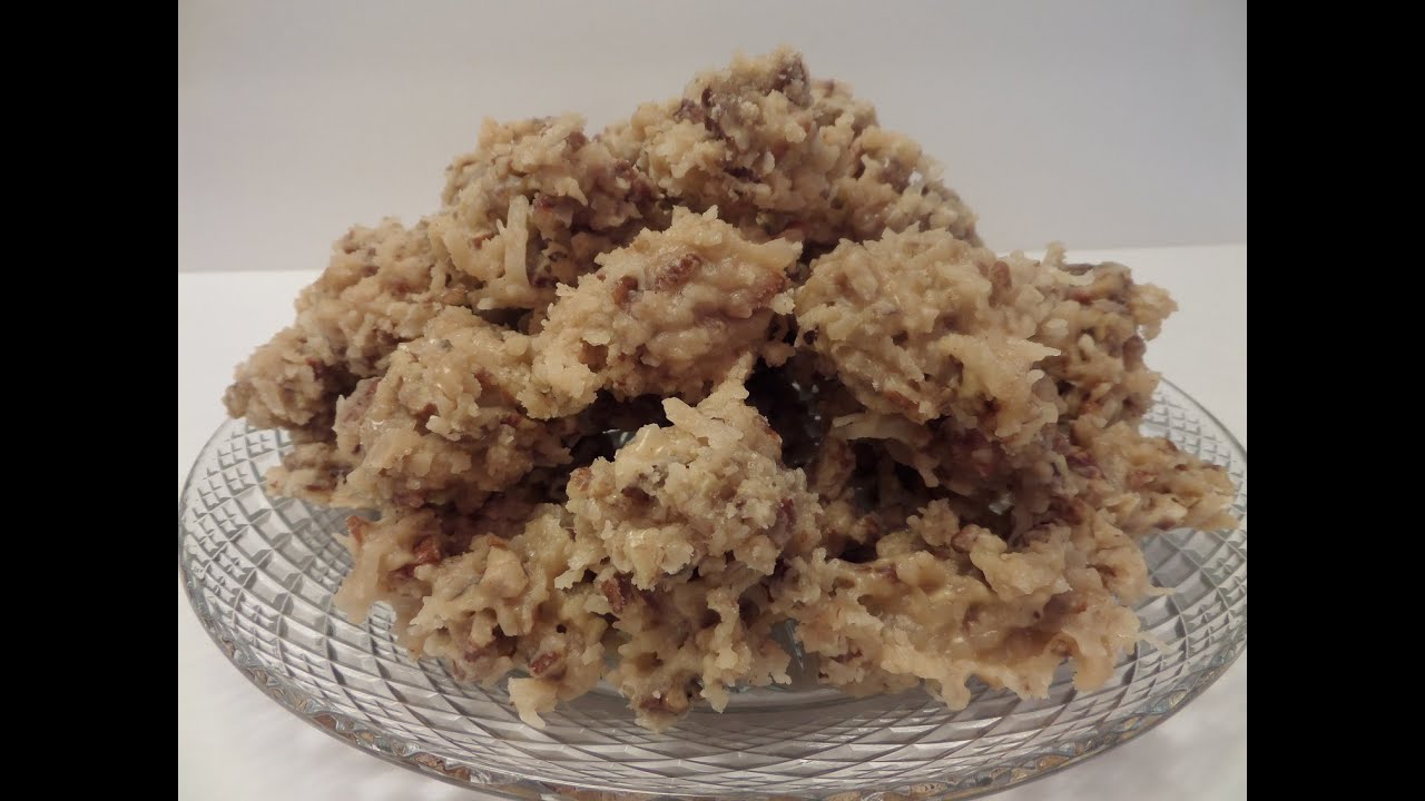 How to make No Bake Coconut Pecan Praline Cookies Tutorial