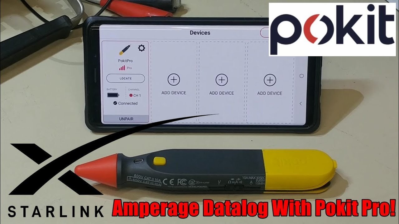 SpaceX Starlink amperage datalogging with the Pokit Pro!
