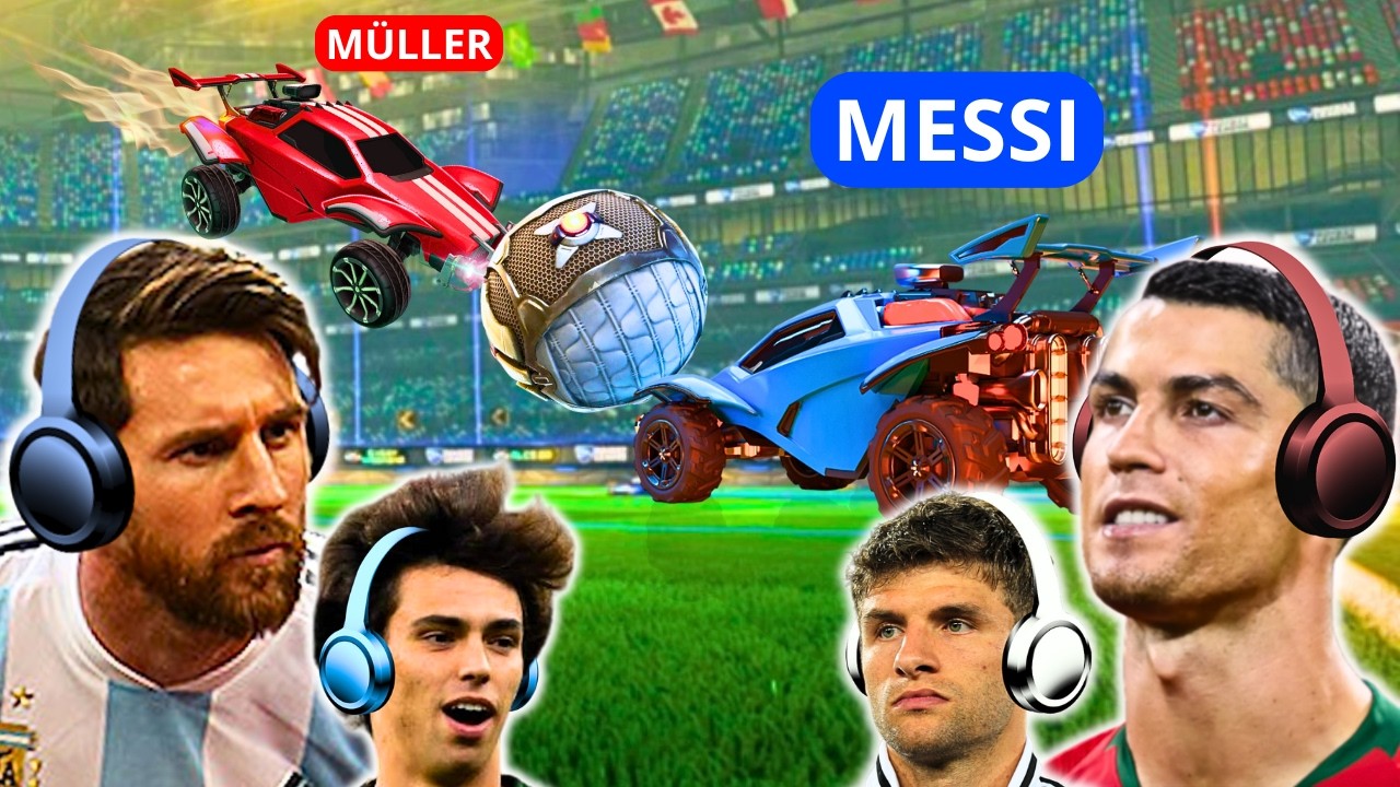 MESSI & RONALDO vs M&Uuml;LLER & FELIX - Rocket League