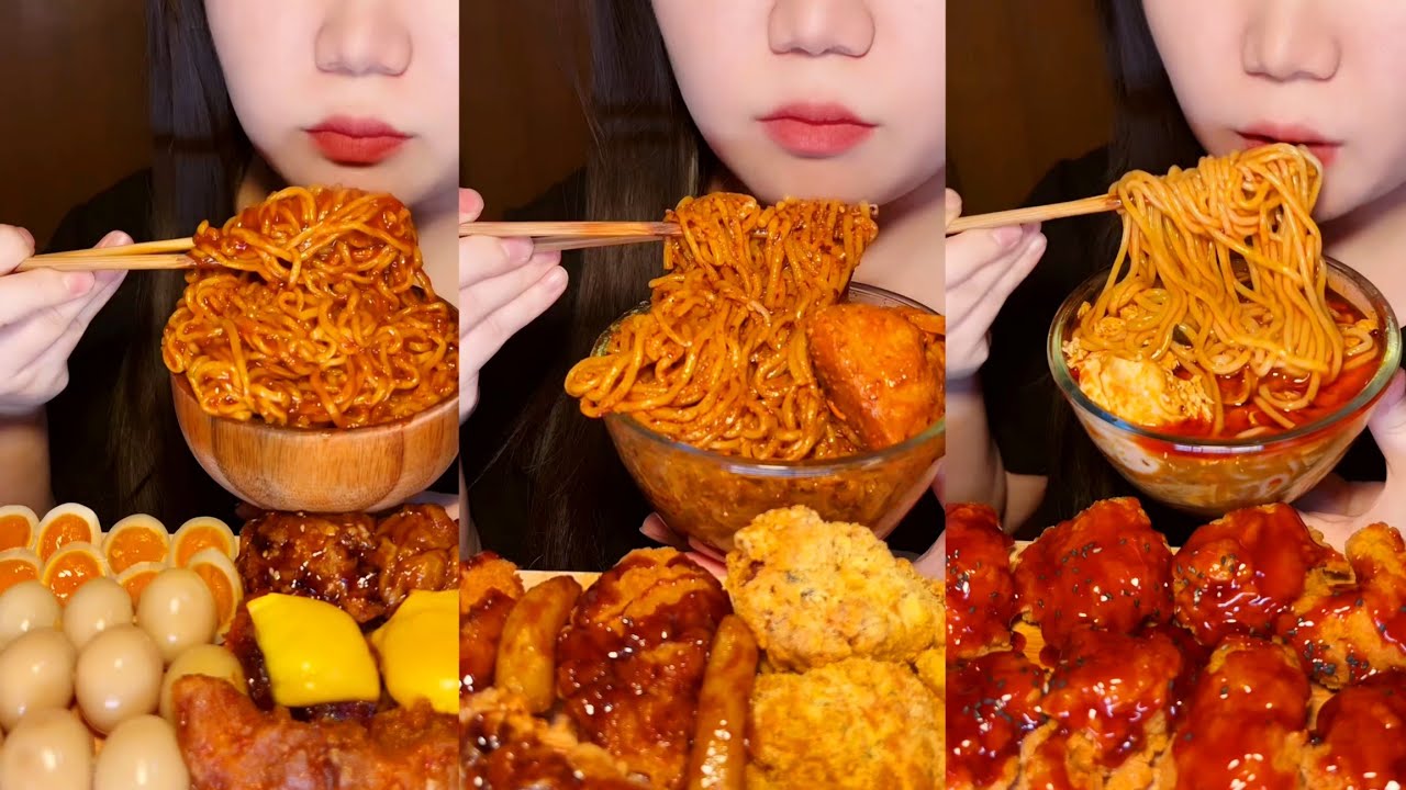 Spicy Noodles Challenge ASMR Mukbang Show | 중국 라면 먹방 모음 | 불닭볶음면 도전 | Mukbang Mì Cay
