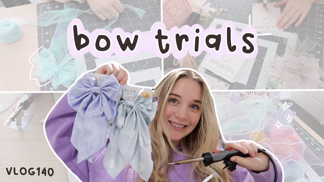 trialing ribbon bows for my massive online april launch - soldering iron, lace bows VLOG140