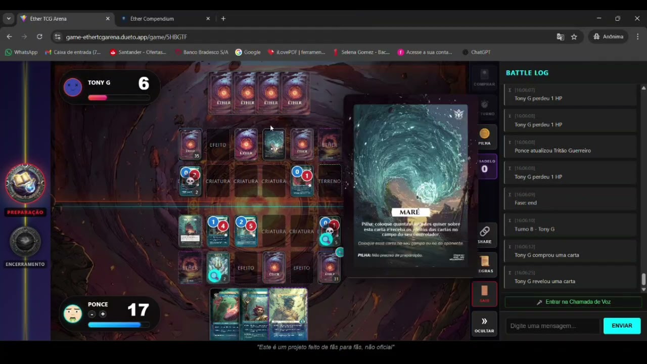 Jogando Éther Arena