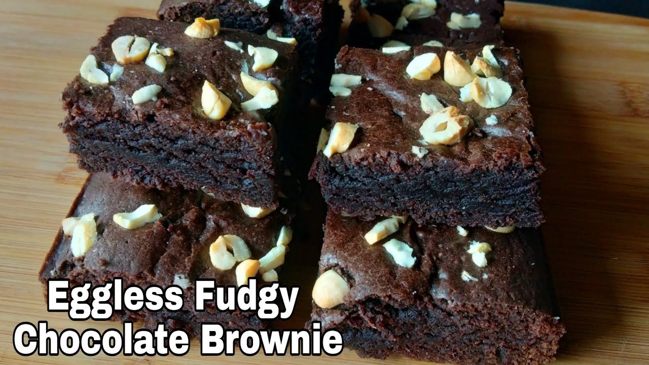Chocolate Brownie | Eggless Fudgy Chocolate Brownie Without Baking Powder,Baking Soda, Butter, Cream