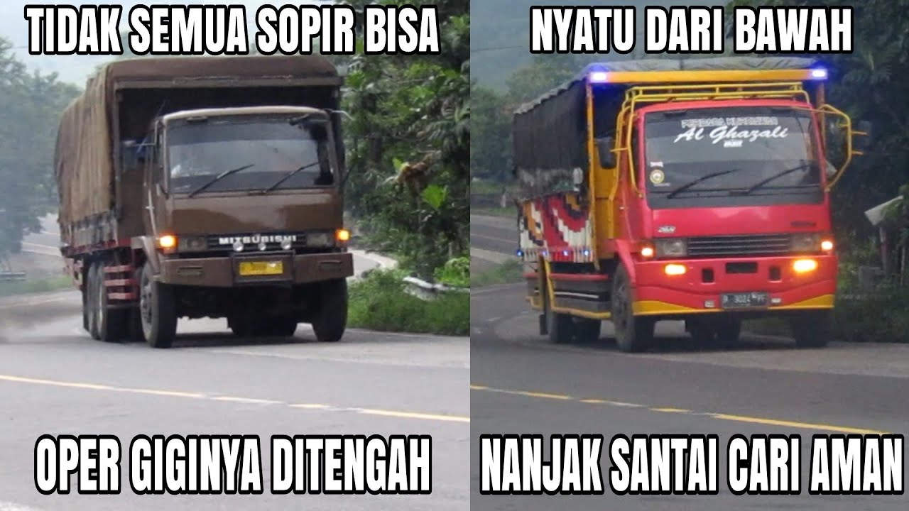 Skill Sopir Truk Menaklukan Tanjakan Nyalindung Sumedang Jawa Barat