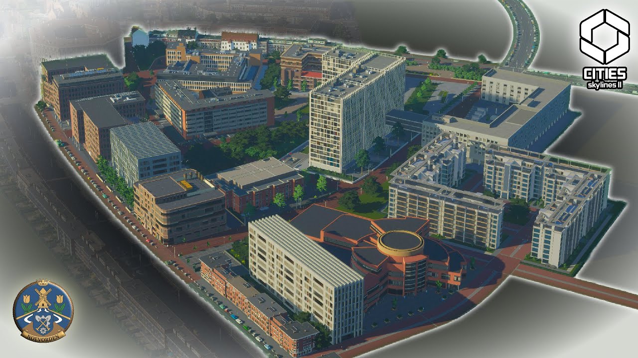 Строительство современного европейского университетского городка в Cities Skylines 2