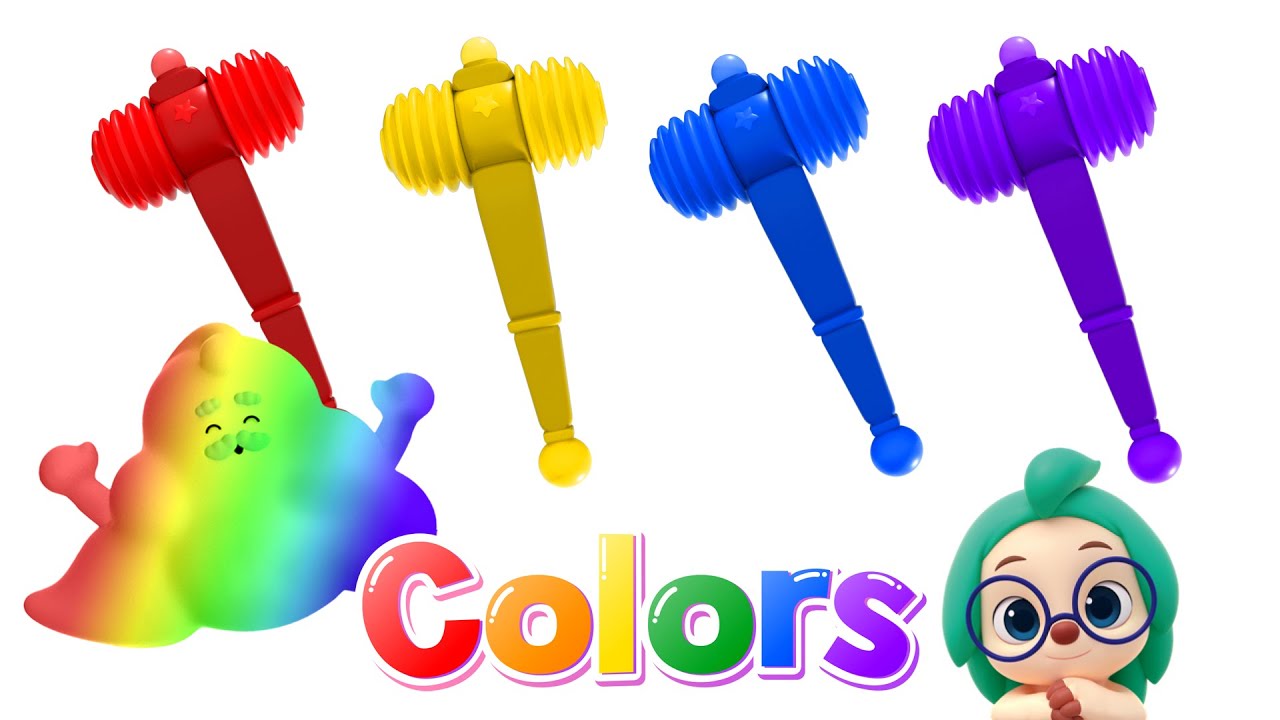 ☁️ 🌈 Learn colors with Toy : Toy Hammer | Rainbow Cloud | Hogi & Pinkfong Colors for kids