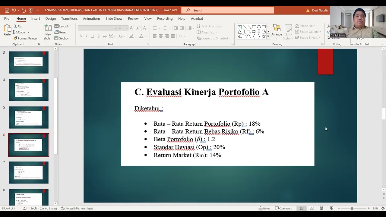 ANALISIS SAHAM, OBLIGASI, DAN EVALUASI KINERJA PORTOFOLIO
