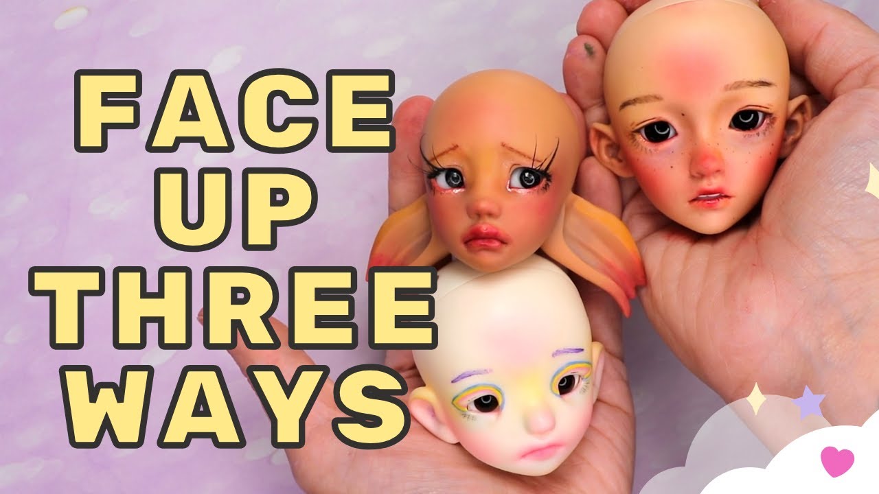 I TRIED THREE METHODS FOR FACE UPS | Airbrush, pastels and paint repaints for BJDs and dolls