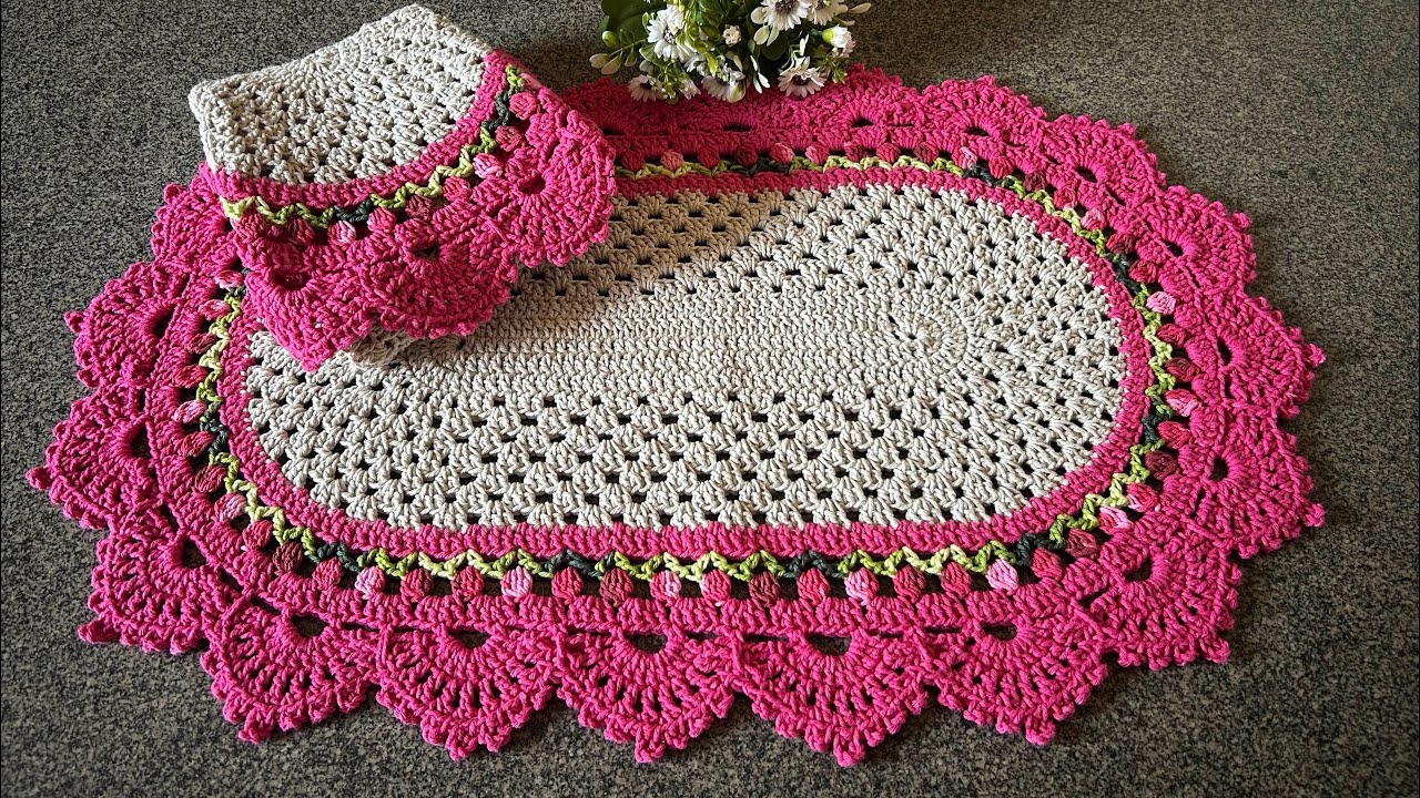 ✨ Par de Tapetes Mozy em Crochê  fácil, e bonito🧶  ficou perfeito 😱Inspiração Loren Crochê.