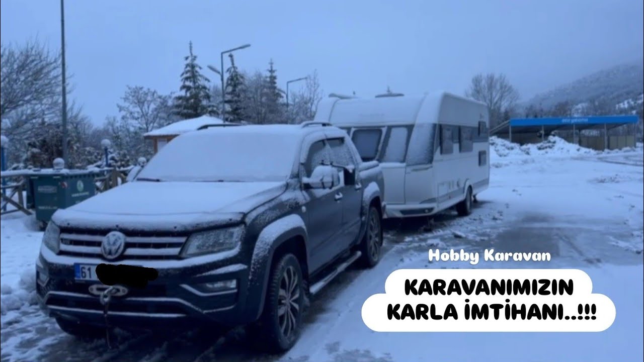 KARAVANLA KAR'DA 1 GECE KALDIK #karavan #hobbykaravan #campping #travel #tatil #kamp 