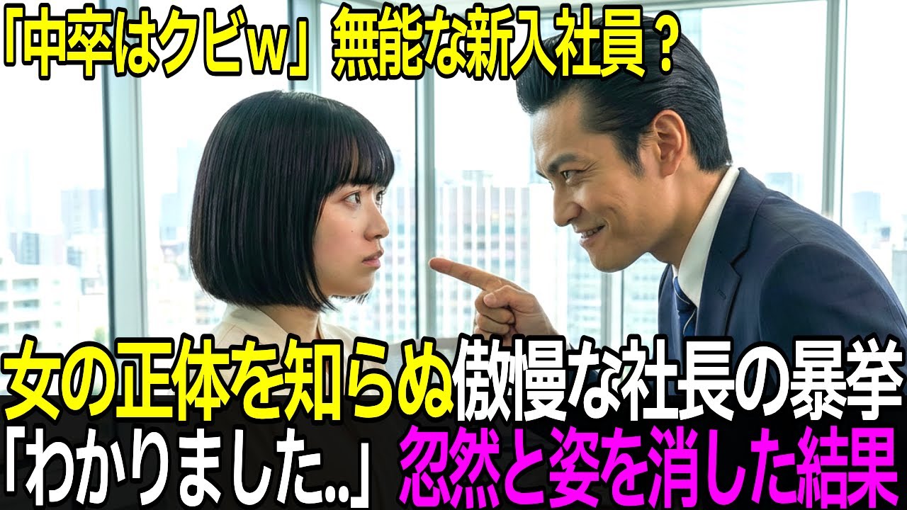 「中卒はクビｗ」女性の正体を知らない新社長、「わかりました」職場から消えた瞬間に起きた衝撃の結果