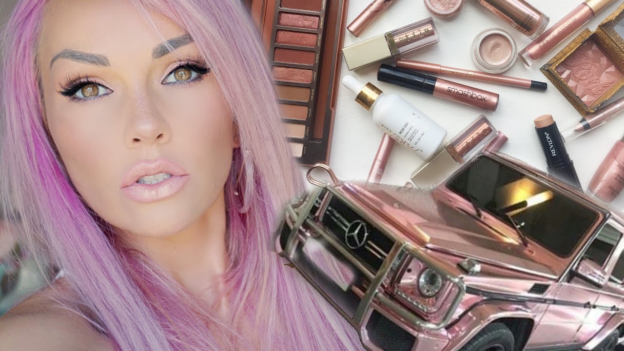 HOW MANY ROSE GOLD MAKEUP PRODUCTS CAN I PUT ON MY FACE TUTORIAL